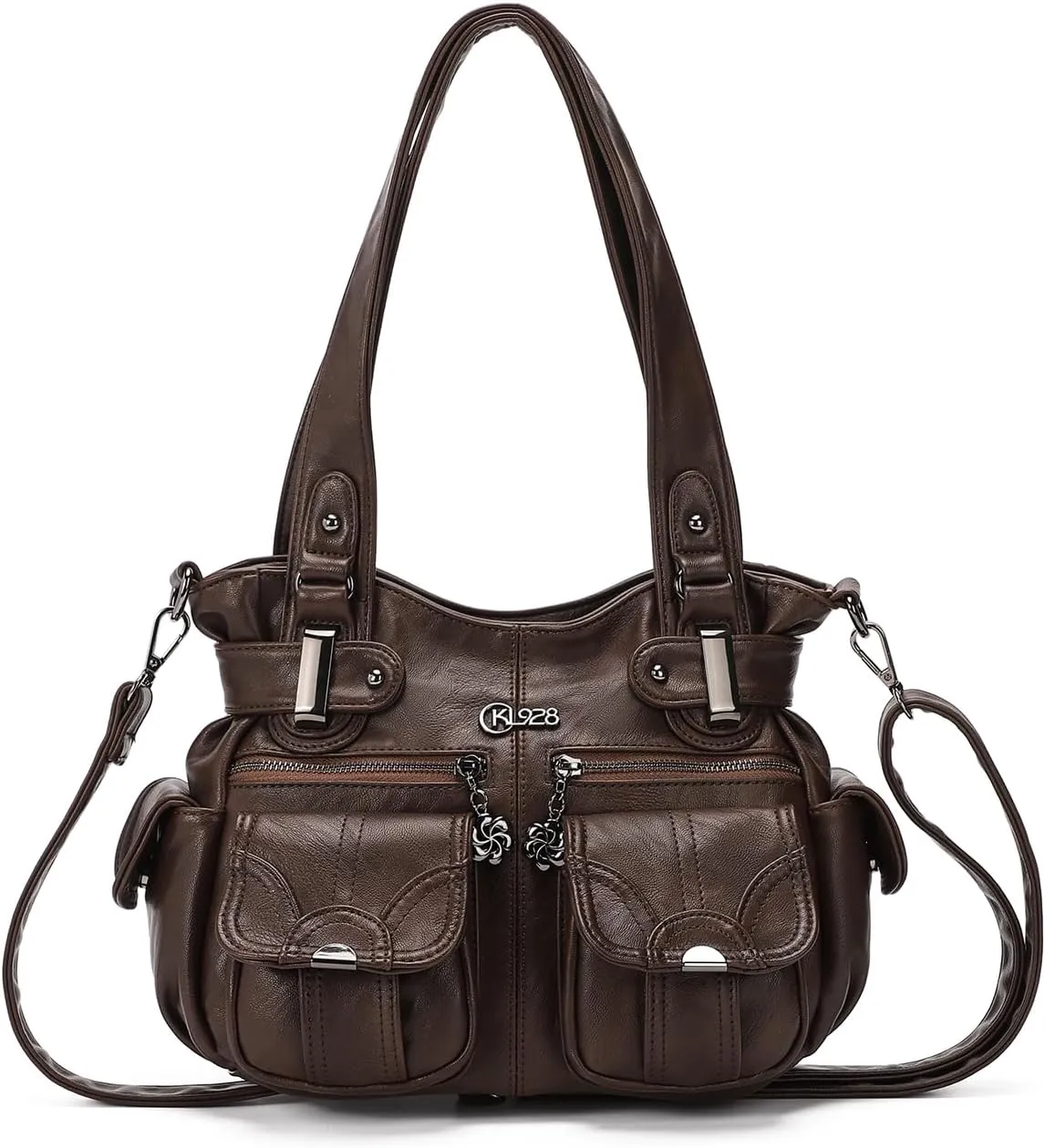 Purses and Handbags for Women Large Hobo Shoulder Bags Soft PU Leather Multi-Pocket Tote Bag