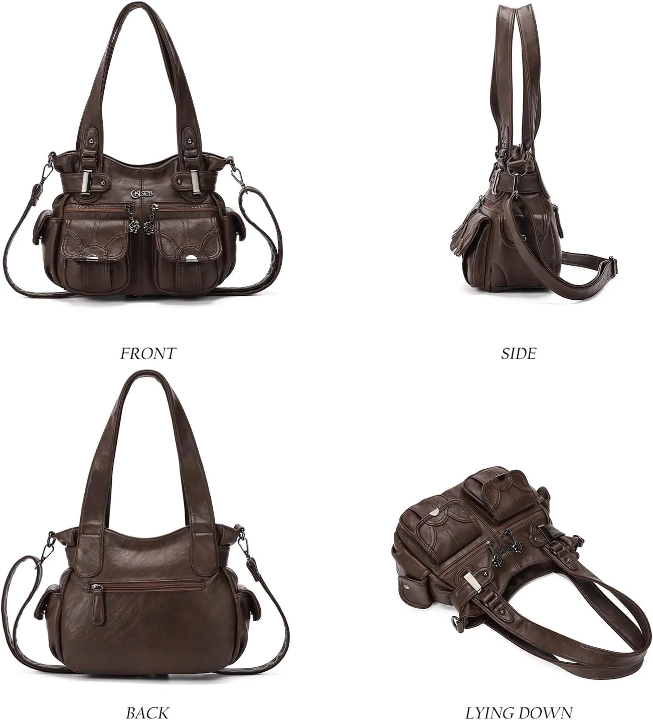 Purses and Handbags for Women Large Hobo Shoulder Bags Soft PU Leather Multi-Pocket Tote Bag