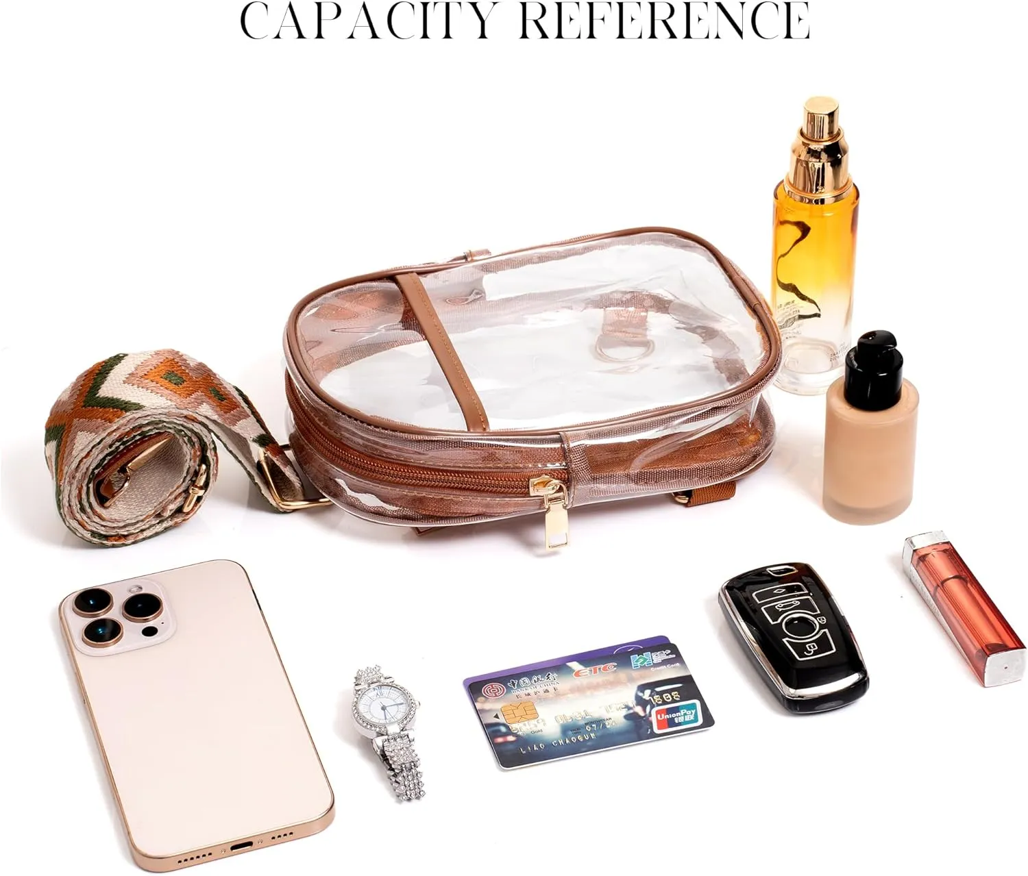 PVC Transparent Waterproof Colorful Crossbody Chest Bag, Women's Lightweight and Durable Crossbody Bag