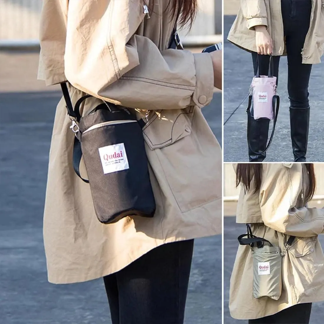 Qudai Water Bottle Pouch with Strap, Outdoor Multifunctional Bag, Qudai Outdoor Multifunctional Bag, Large Size Qudai Multifunctional Bag with Adjustable Shoulder Strap