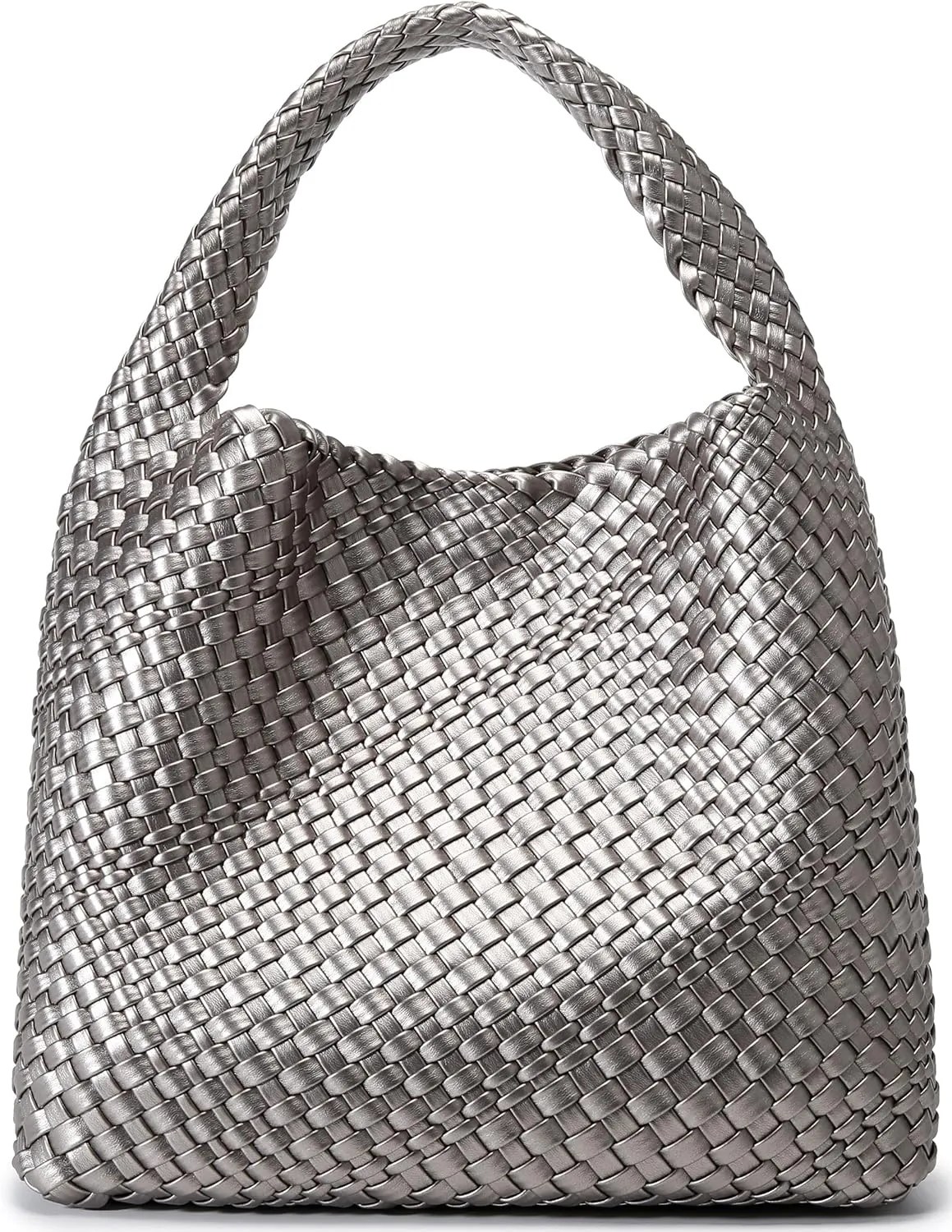 Queenoris Fashion Woven Purse for Women Top-handle Shoulder Bag Soft Summer Hobo Tote Bag