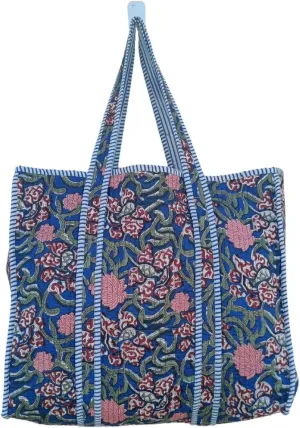 RAJBHOOMI HANDICRAFTS Women Floral Tote Hand Bag - Lightweight Travel Bag Purse Cotton Shoulder Tote Bag For Shopping Grocery & Beach Bag