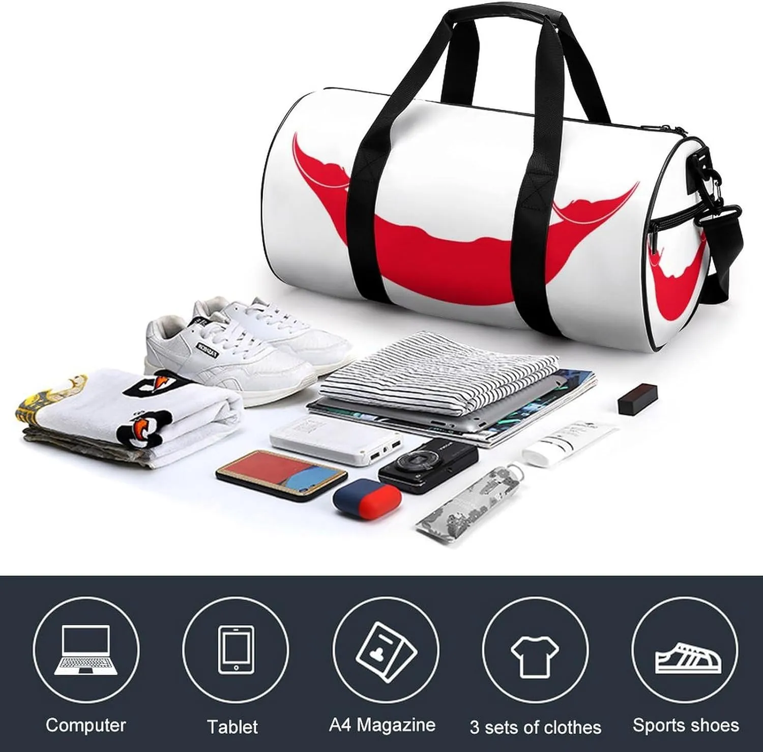 Rapa Nui Flag Large Capacity Gym Bag for Men Women Dry Wet Separation Sports Travel Tote