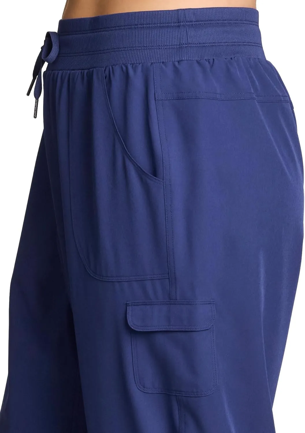 RBX Active Women's Plus Size Fashion Lightweight Woven Body Skimming Drawstring Cargo Capri Pant