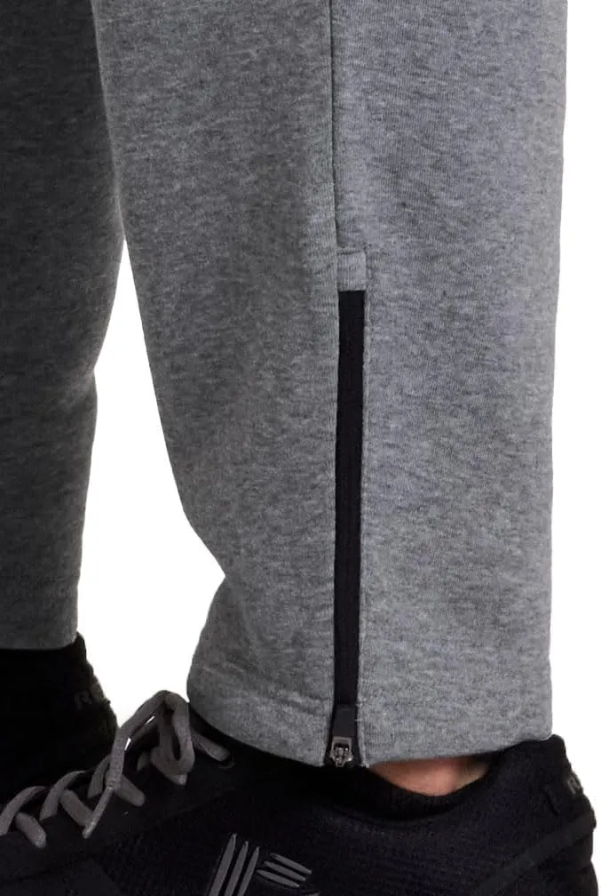 RBX Men's Fleece Sweatpants, Adjustable Leg Opening Fleece Pants Cold Weather Workout Pants with Pockets, Ankle Zippers