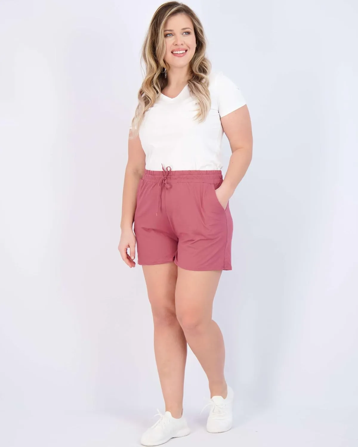 Real Essentials 3 Pack: Womens Ultra-Soft Athletic Lounge Casual Sweat Shorts with Pockets (Available in Plus Size)