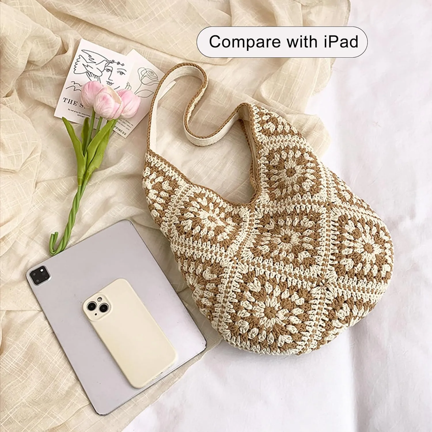 Rejolly Straw Hobo Bag for Women Tote Bag Summer Vacation Beach Handbags Boho Bohemian Style Shoulder Purse