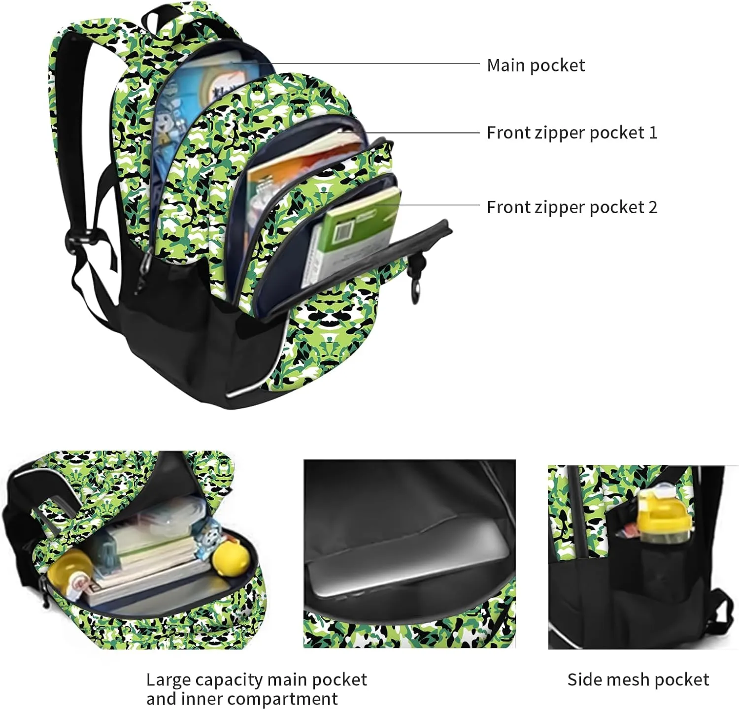rickyh style School Backpack Travel Bag for Men & Women Lightweight College Back Pack with Laptop Compartmen