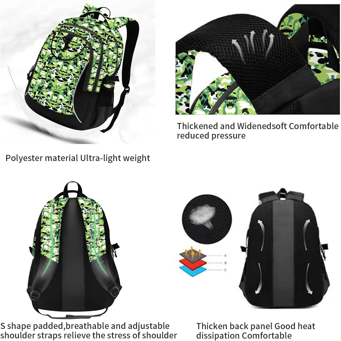 rickyh style School Backpack Travel Bag for Men & Women Lightweight College Back Pack with Laptop Compartmen