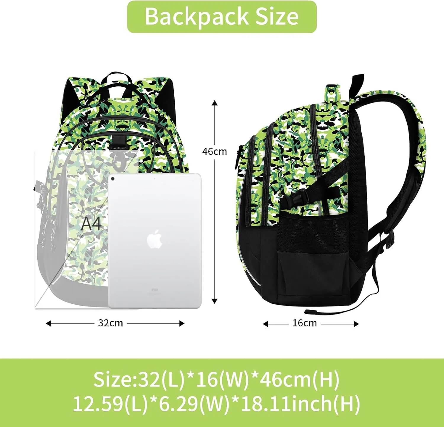 rickyh style School Backpack Travel Bag for Men & Women Lightweight College Back Pack with Laptop Compartmen