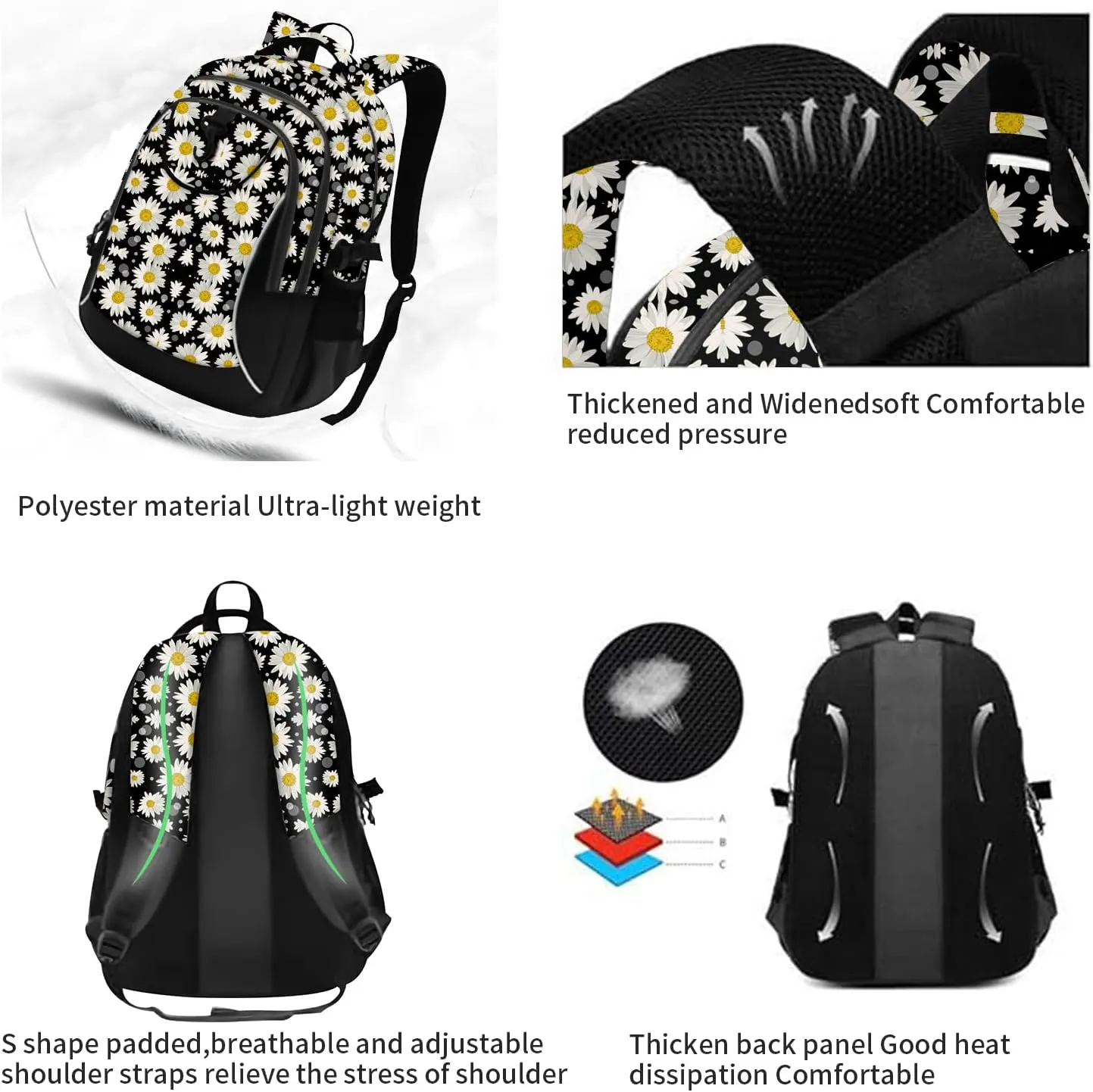 rickyh style School Backpack Travel Bag for Men & Women Lightweight College Back Pack with Laptop Compartmen