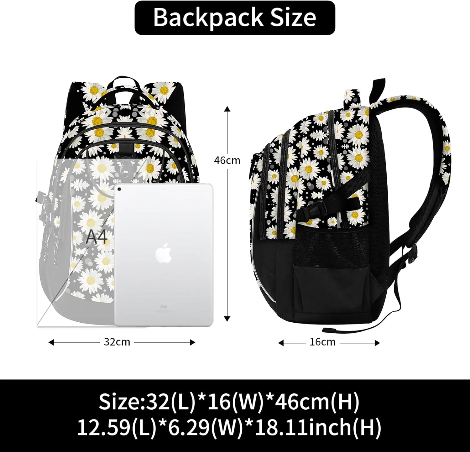 rickyh style School Backpack Travel Bag for Men & Women Lightweight College Back Pack with Laptop Compartmen