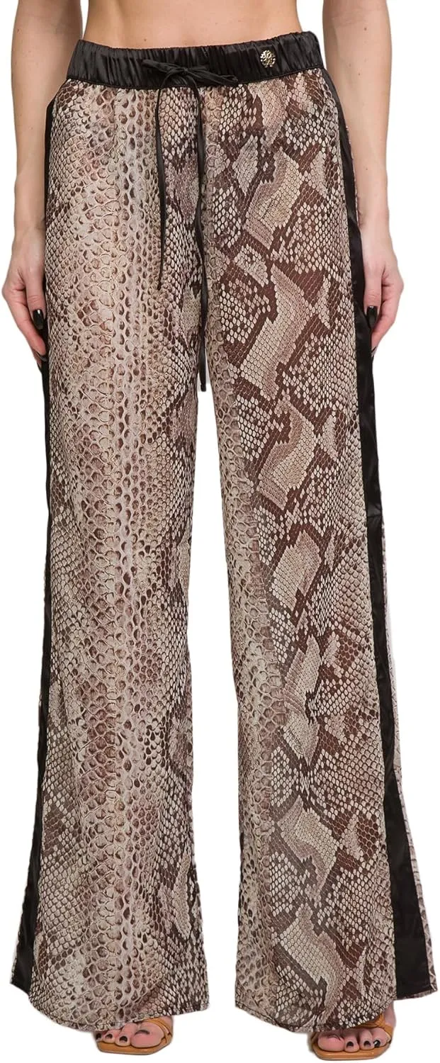 ROBERTO CAVALLI Phyton Printed Chiffon Palazzo Pants- for Womens