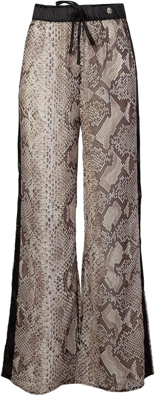 ROBERTO CAVALLI Phyton Printed Chiffon Palazzo Pants- for Womens