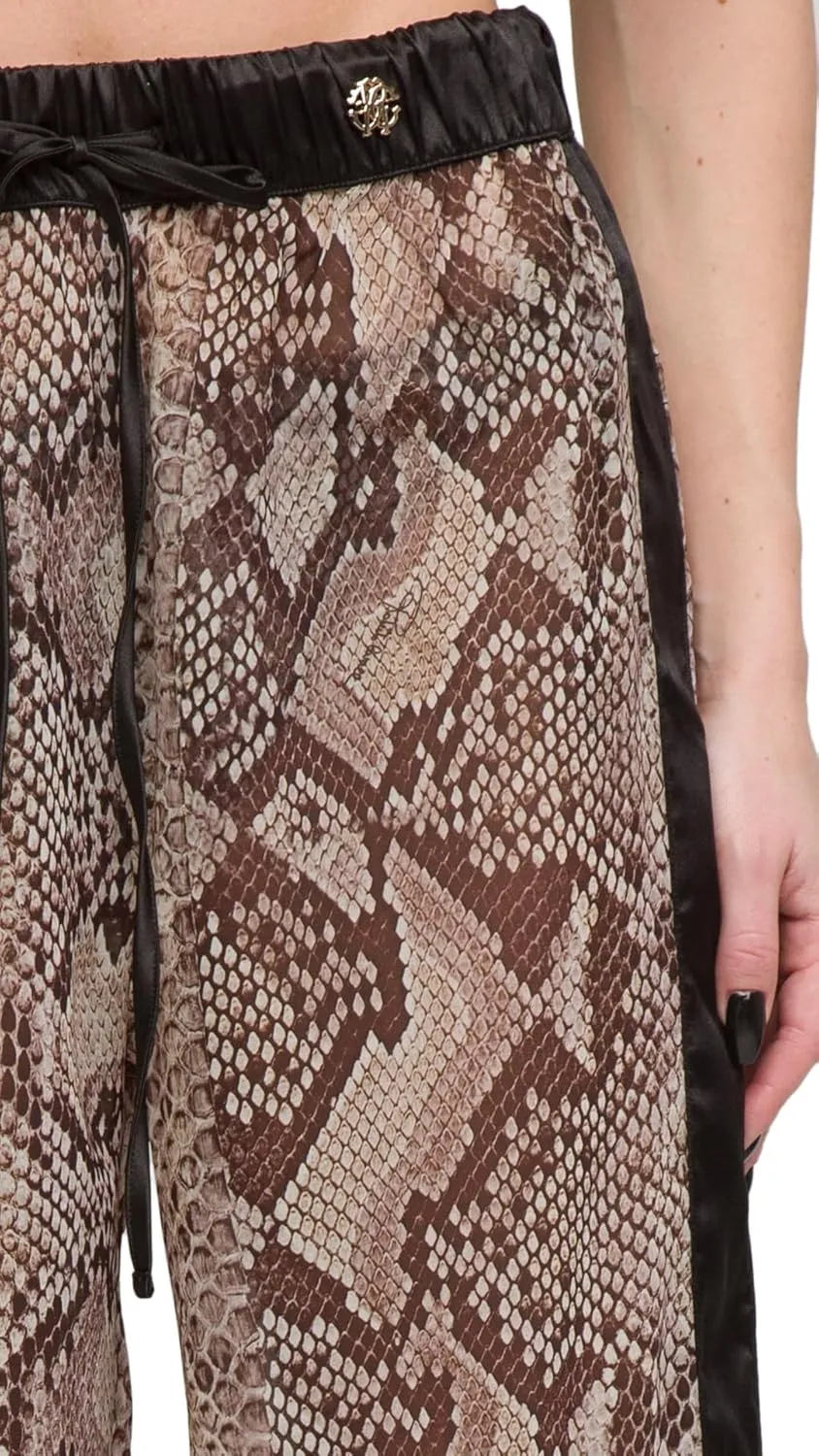 ROBERTO CAVALLI Phyton Printed Chiffon Palazzo Pants- for Womens