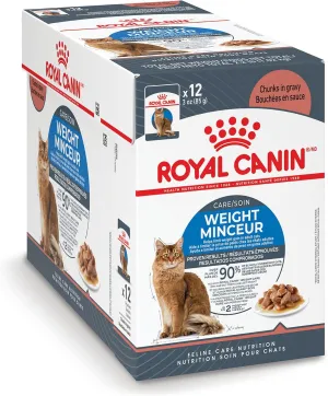 Royal Canin Feline Weight Care Chunks in Gravy Pouch Adult Wet Cat Food, 3 oz pouches 12-count
