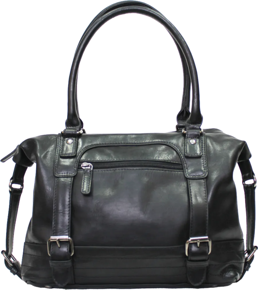 Rugged Earth Leather Buckle Bag