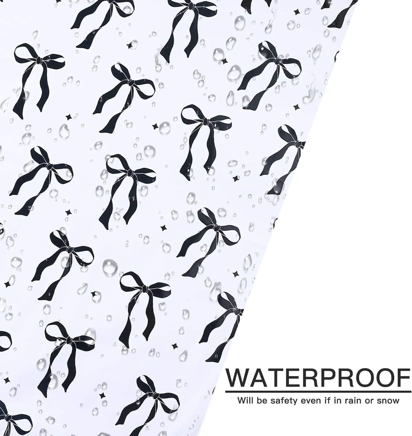 RUSPEPA 50 Pcs Black Bow Poly Mailer, Cute Bowknot Waterproof Shipping Mailers, Heavy Duty Self Adhesive Shipping Bags for Large Mailing Envelopes Bulk Tear Resistant Packaging, 12 x 14.5 Inches