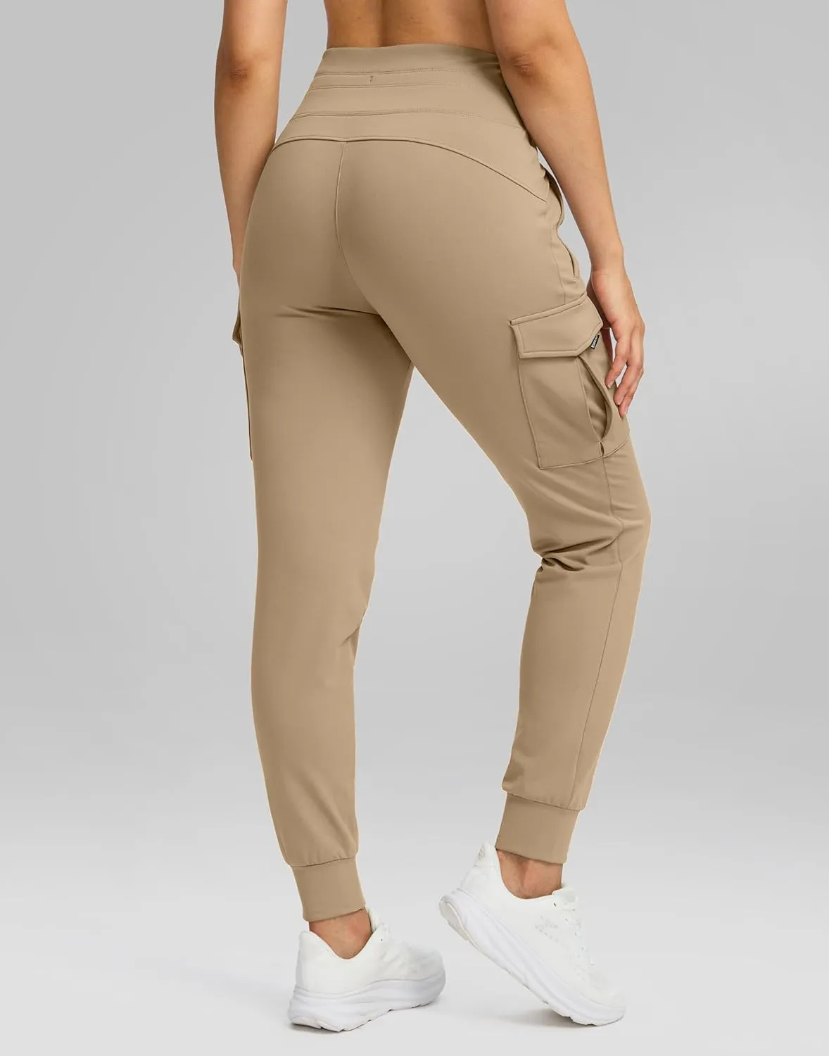 SANTINY Women Fleece Lined Cargo Joggers High Waisted Winter Warm Waterproof Hiking Pants with Zipper Pockets