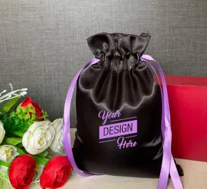 Satin drawstring bags custom dust bags Jewelry package pouch personalized your logo printed wholesale product package gift bag