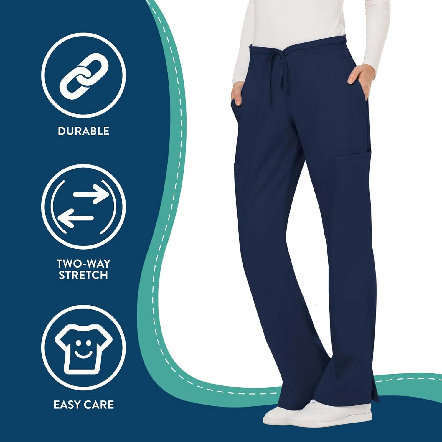 Scrubs for Women Workwear Revolution, Drawstring Scrub Pants, Soft Stretch WW120