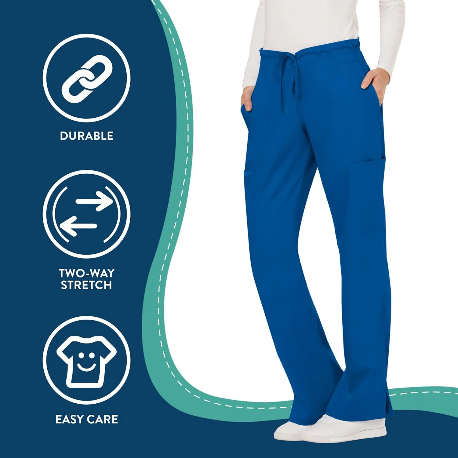 Scrubs for Women Workwear Revolution, Drawstring Scrub Pants, Soft Stretch WW120