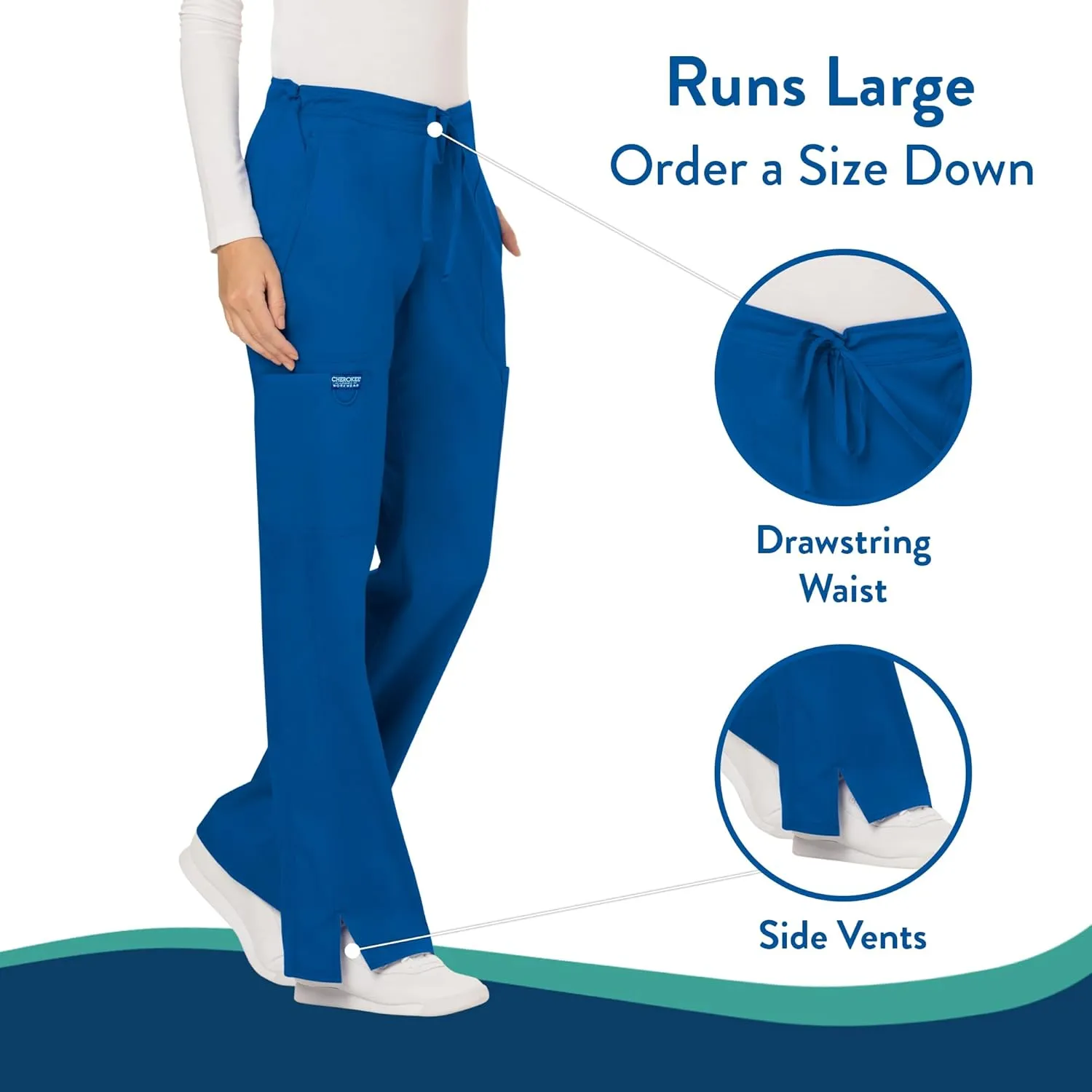 Scrubs for Women Workwear Revolution, Drawstring Scrub Pants, Soft Stretch WW120