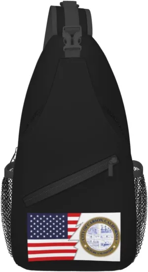 Seal Of Carson, California And America Crossbody Bags For Women Men Chest Backpack Gym Shoulder Bag Travel Outdoor Sports Casual Crossbody Bags