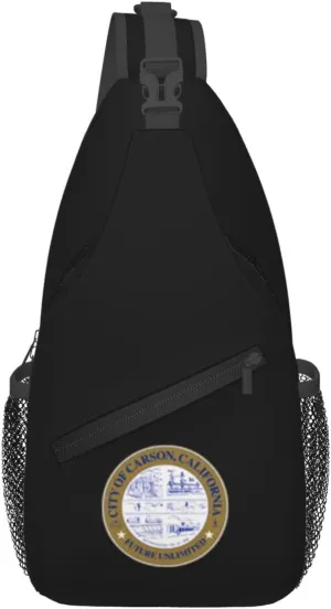 Seal Of Carson, California Crossbody Bags For Women Men Chest Backpack Gym Shoulder Bag Travel Outdoor Sports Casual Crossbody Bags