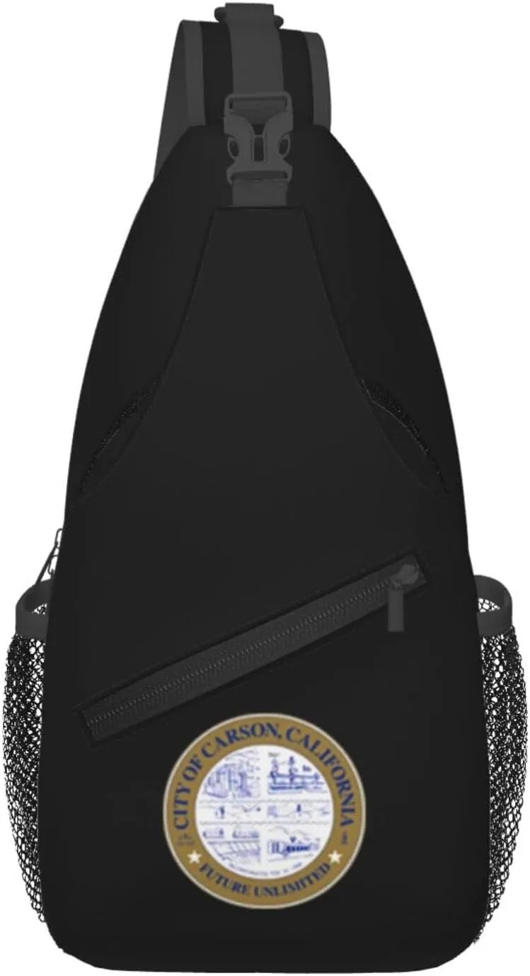 Seal Of Carson, California Crossbody Bags For Women Men Chest Backpack Gym Shoulder Bag Travel Outdoor Sports Casual Crossbody Bags