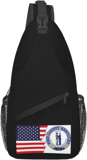 Seal Of Pike County, Kentucky And America Crossbody Bags For Women Men Chest Backpack Gym Shoulder Bag Travel Outdoor Sports Casual Crossbody Bags