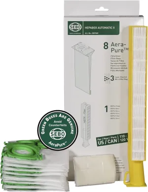 Sebo 5827ER HEPA Box for Automatic X/XP including 8 Ultra-Bag Filter Bags 4-Ply, 1 HEPA Filter and 1 Micro-Hygiene Filter