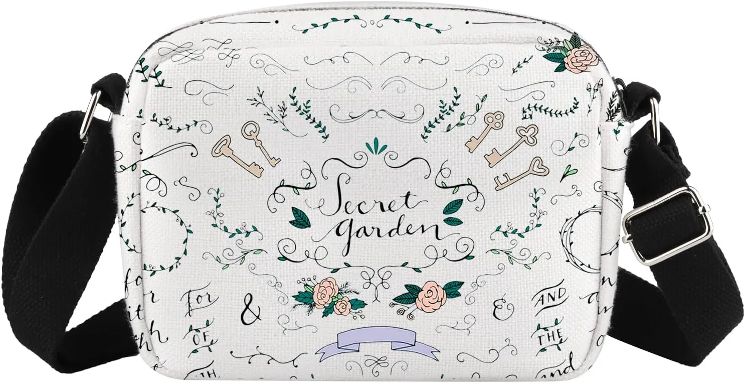 Secret Garden Inspired Horizontal Crossbody Bag Literature Bookish Book Lover Gift