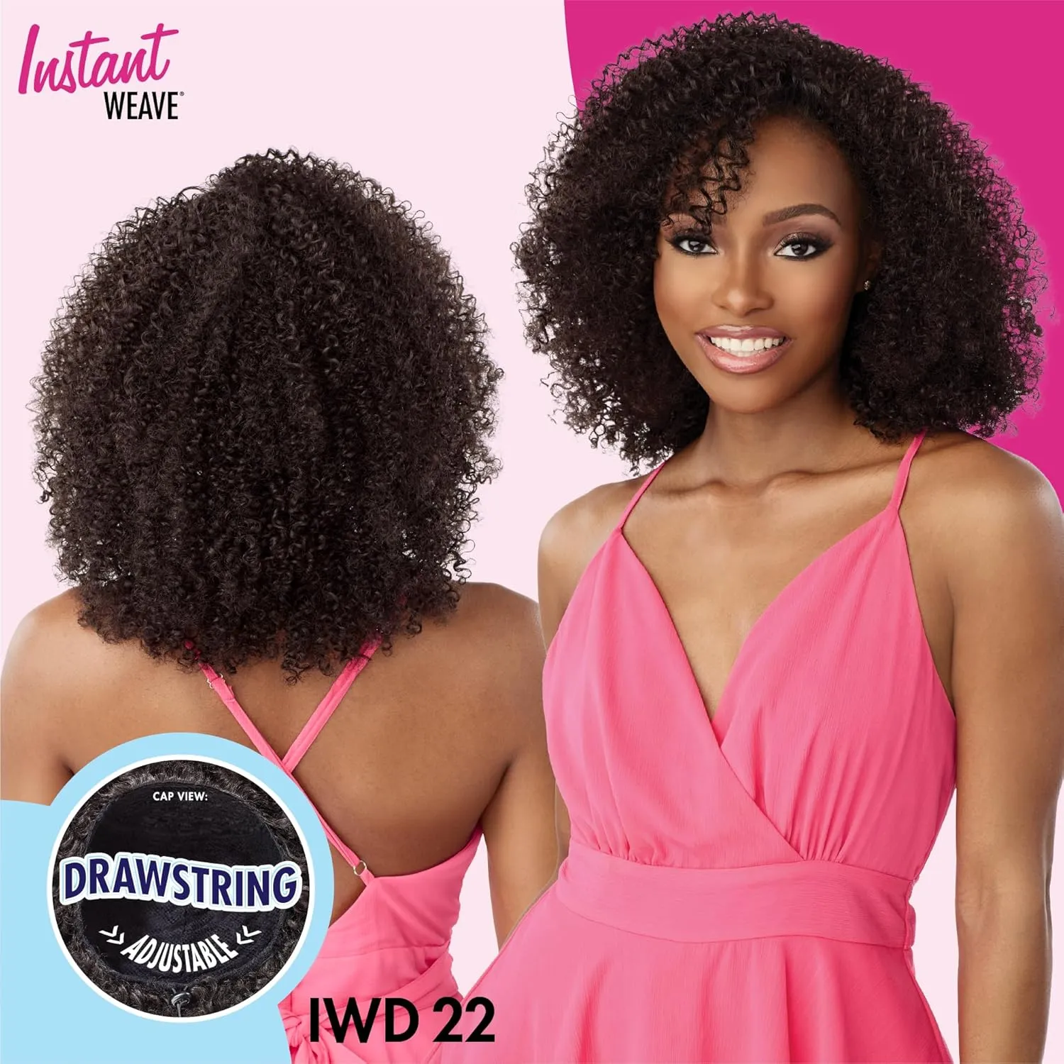 Sensationnel Instant Weave Half Wig - 22 Synthetic Blendwig Adjustable Drawstring for Seamless Hair Blending (TH2/BG)