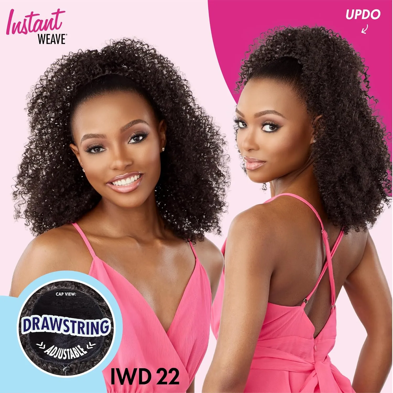 Sensationnel Instant Weave Half Wig - 22 Synthetic Blendwig Adjustable Drawstring for Seamless Hair Blending (TH2/BG)