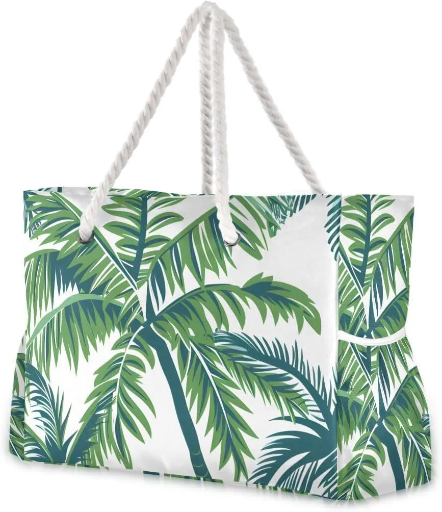 senya Large Beach Shoulder Bags Canvas Tote Water Resistant for Gym Travel Daily