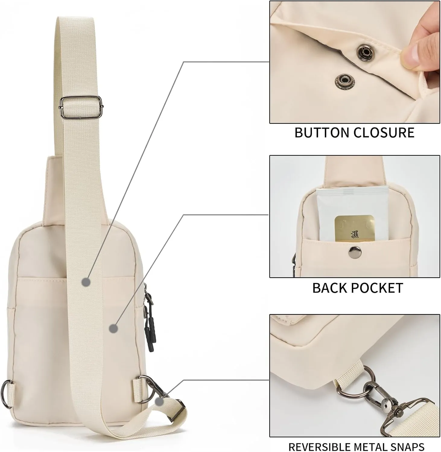 Seoky Rop Small Crossbody Bags for Women Men Nylon Water Resistant Sling Bag for Running Workout Travel