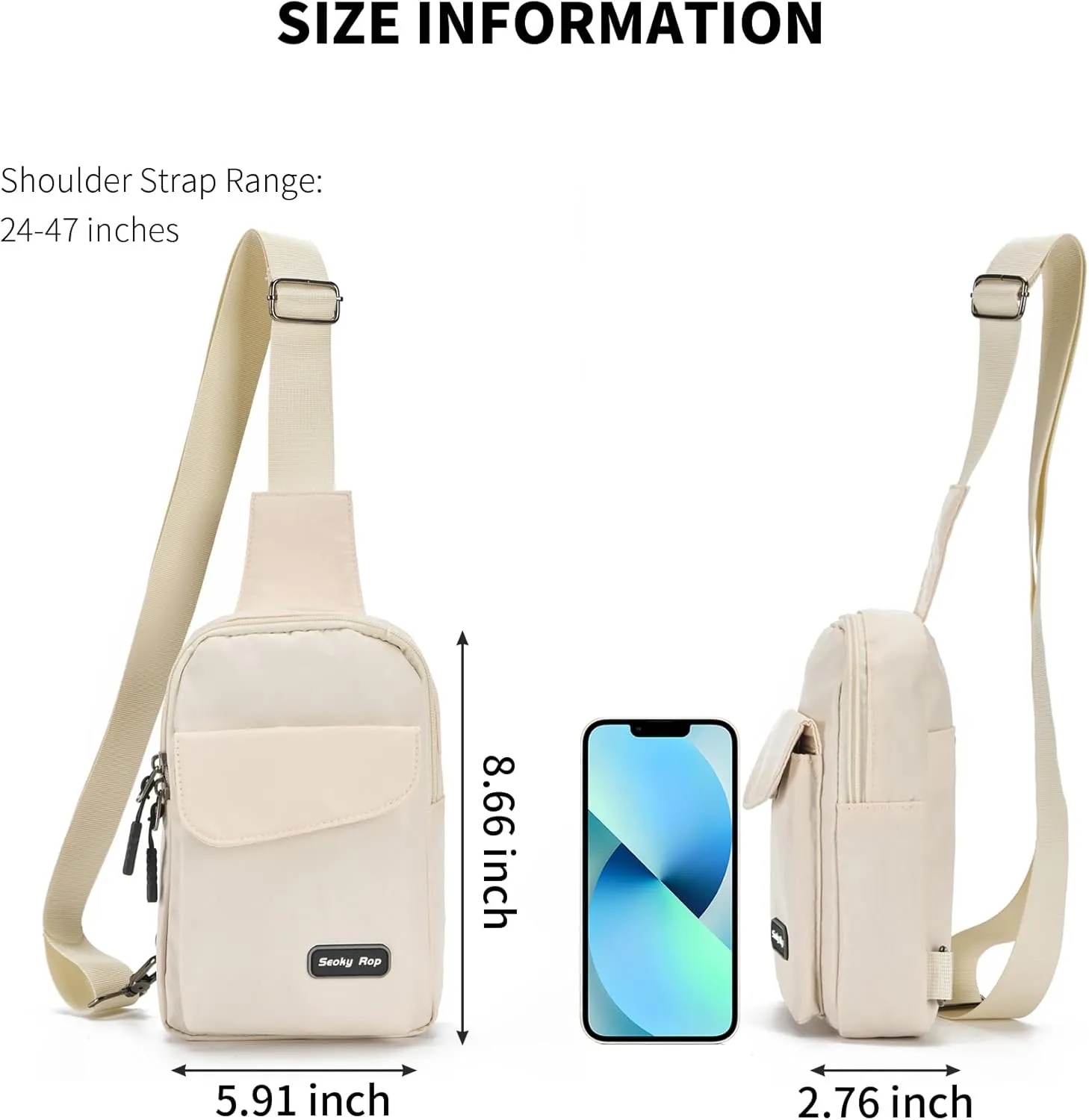 Seoky Rop Small Crossbody Bags for Women Men Nylon Water Resistant Sling Bag for Running Workout Travel