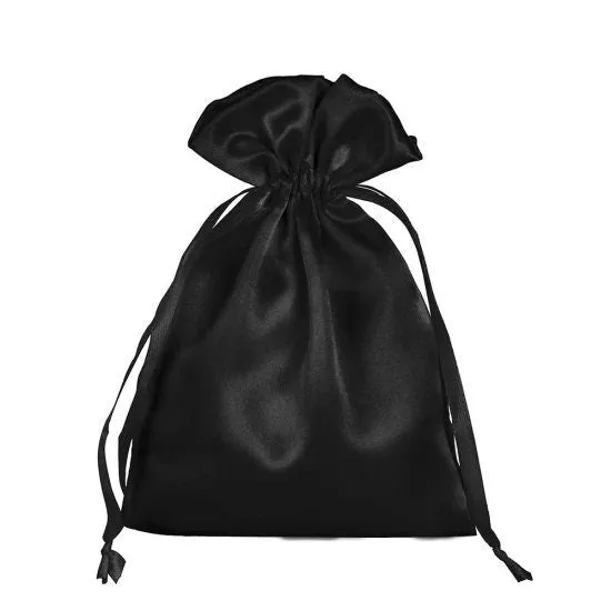 Set of 20 White/Black Satin Favor Bags, Custom Satin bags,Hair bundle bags,Hair Extension Bags,Jewelry Bags,Jewelry pouch,Cosmetic Bags