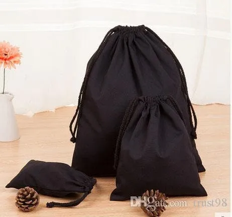 Set of 20/30/50/100 personalized logo print,custom black cotton dust bags,jewelry packaging bag,drawstring pouches,premium small cotton bag