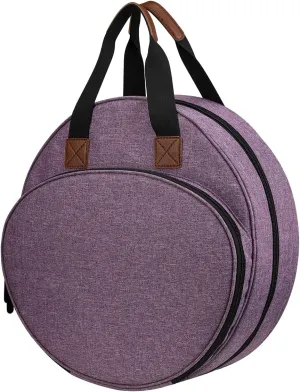 Shinyzone Cross Stitch Storage Bag Purple,Embroidery Projects Bag,Sewing Crafts Storage Tote Bag,Knitting Bags with Zipper Pockets Organiser for Embroidery Hoops,Charts and Threads