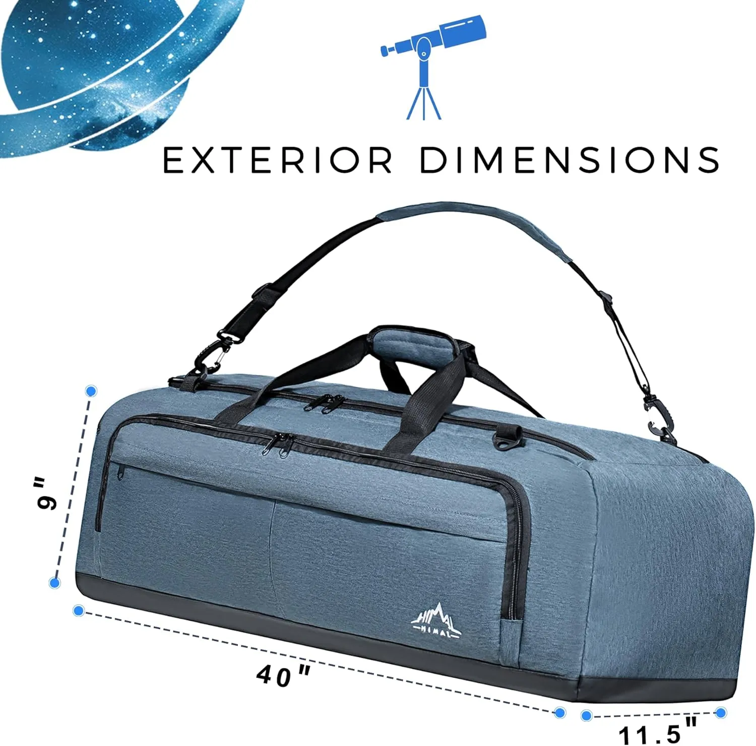 Shock-Absorbent Telescope Bag–Multipurpose Telescope Carrying Case with Adjustable Shoulder Strap and Storage & Carrying Case for Accessories for Celestron