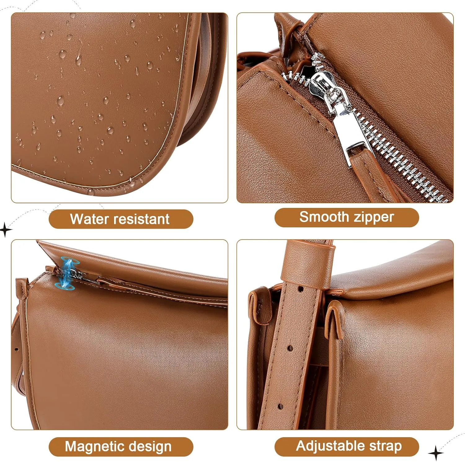Shoulder Bag for Women,Leather Crescent Crossbody Bags Hobo Handbag Designer Purse with Adjustable Strap