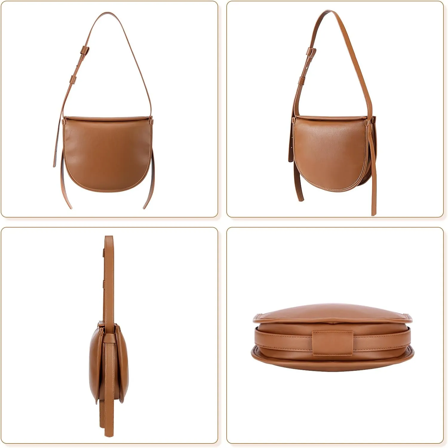 Shoulder Bag for Women,Leather Crescent Crossbody Bags Hobo Handbag Designer Purse with Adjustable Strap
