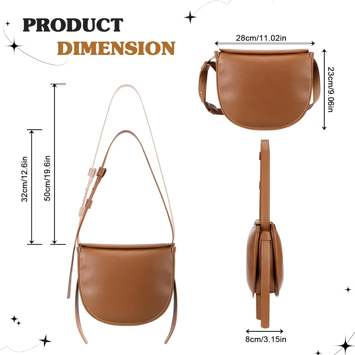 Shoulder Bag for Women,Leather Crescent Crossbody Bags Hobo Handbag Designer Purse with Adjustable Strap