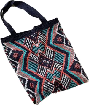 Shoulder Bag Lady Knitting Tote Bag for Women - Crochet Woolen Open Shopper Top-Handle Daily Handbag