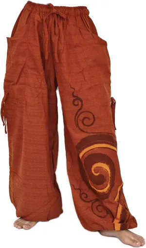 Siamrose Baggy Harem Pants Men Women, Wide Leg Yoga Lounge Trousers, Adjustable Length, 2 Pockets, One Size