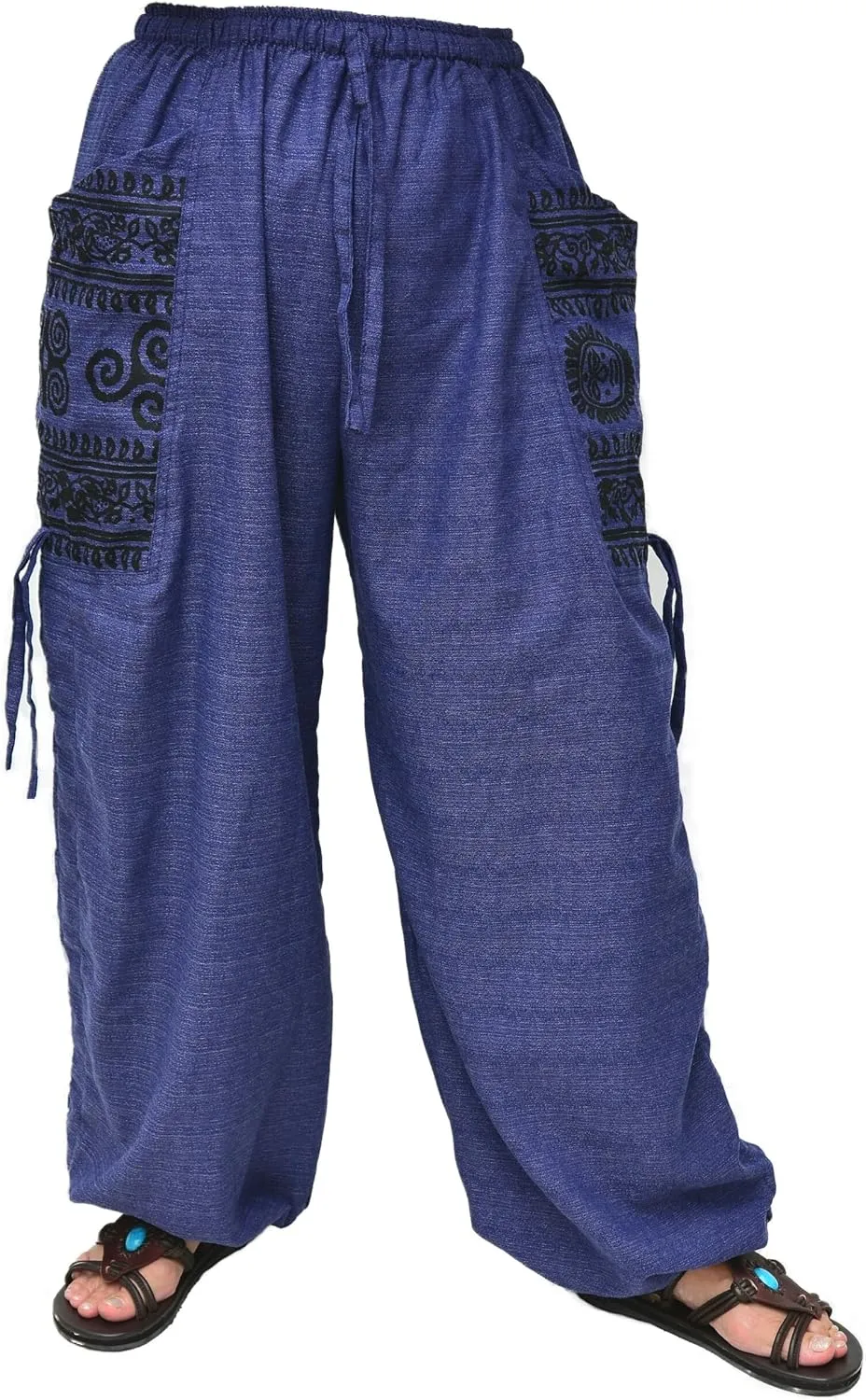 Siamrose Casual Baggy Yoga Lounge Harem Pants Women Men with Adjustable Length 2 Big Pockets