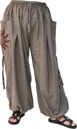 Siamrose Casual Yoga Harem Pants Men Women Baggy Lounge Trousers Adjustable Length 2 Pockets