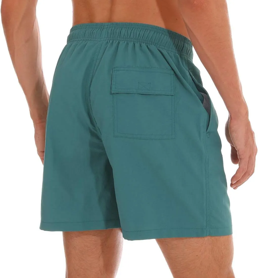 SILKWORLD Men's Swim Trunks Quick Dry Beach Shorts with Pockets